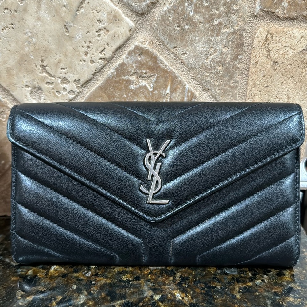 NEW YSL quilted lambkin wallet